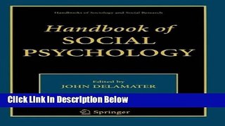 [Reads] Handbook of Social Psychology (Handbooks of Sociology and Social Research) Online Books