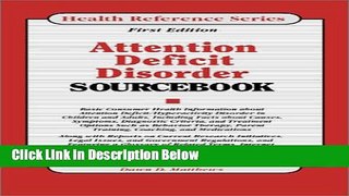 [Best Seller] Attention Deficit Disorder Sourcebook: Basic Consumer Health Information About