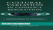 [Best] Cultural Variation in Conflict Resolution: Alternatives To Violence Online Ebook