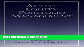 [Get] Active Equity Portfolio Management Online New