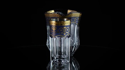 Miracle Crystal – Provenza_Water_Set_Golden_Blue_Decor