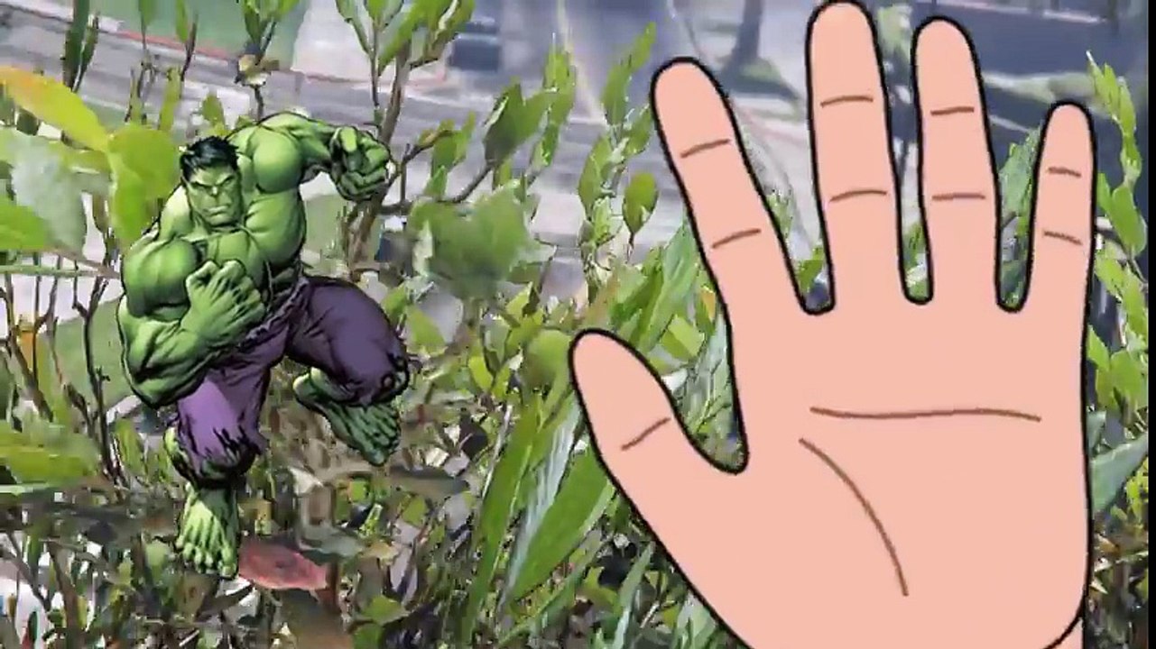 Spiderman & Hulk rides the bicycle on the street - Finger Family 3D Rhymes For Children