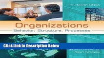 [Fresh] Organizations: Behavior, Structure, Processes Online Ebook