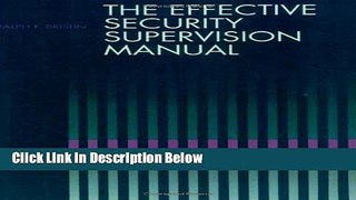 [Best] The Effective Security Supervision Manual Online Books