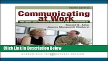 [Best] Communicating at Work: Principles and Practices for Business and the Professions Online Books