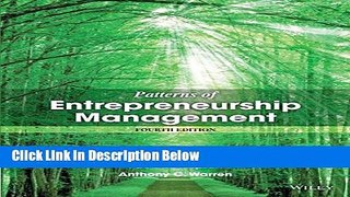 [Reads] Patterns of Entrepreneurship Management Free Books