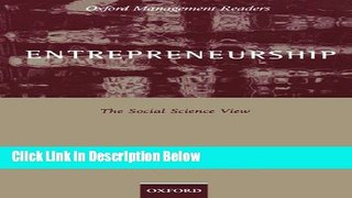 [Fresh] Entrepreneurship: The Social Science View (Oxford Management Readers) New Books