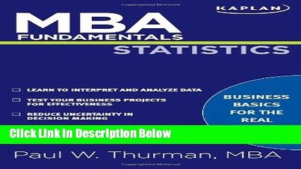 Download Video: [Fresh] MBA Fundamentals Statistics (Kaplan MBA Fundamentals) New Ebook