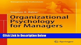 [Best] Organizational Psychology for Managers (Management for Professionals) Free Books