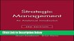 [Fresh] Strategic Management: An Analytical Introduction New Ebook