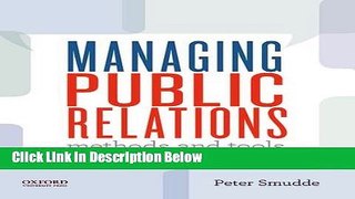 [Fresh] Managing Public Relations: Methods and Tools Online Books