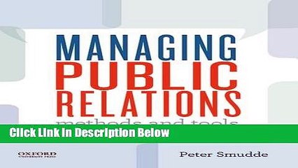 [Fresh] Managing Public Relations: Methods and Tools Online Books