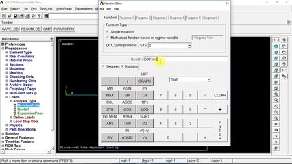 Sinusoidal time dependent load on cantilever
