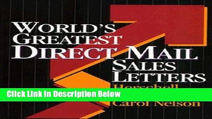 [Reads] World s Greatest Direct Mail Sales Letters (NTC Business Books) Free Books