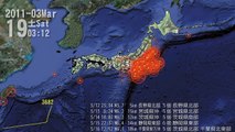 Carte interactive des 20000 séismes au Japon en 1 an !