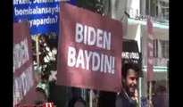 Biden'ın geçisi sırasında protesto