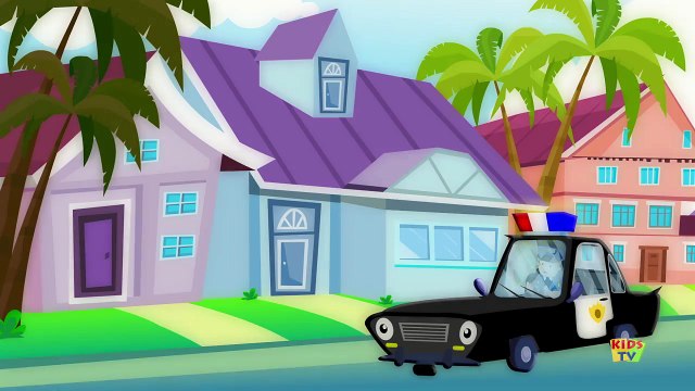 wheels on the police car | nursery rhymes | kids songs | vehicle rhymes | police car
