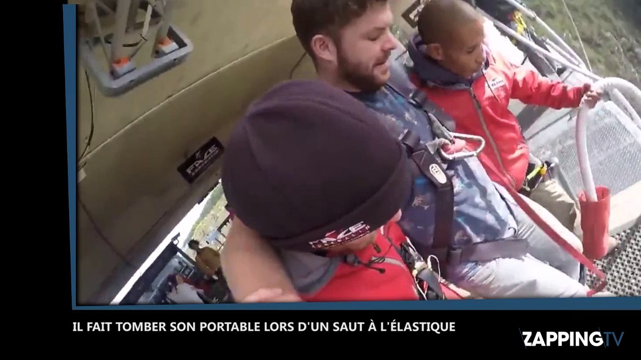 Un homme fait tomber son smartphone lors d’un saut à l'élastique (Vidéo)