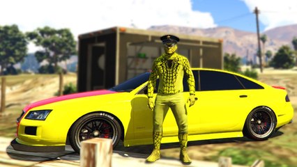 Marvel Yellow Cartoon Spiderman Police & Lightning McQueen Cars Flying In The Sky! Children Songs