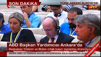 Başbakan Yıldırım ve ABD Başkan Yardımcısı Biden'dan ortak açıklama