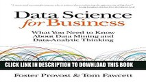 New Book Data Science for Business: What You Need to Know about Data Mining and Data-Analytic