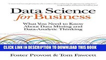 New Book Data Science for Business: What You Need to Know about Data Mining and Data-Analytic