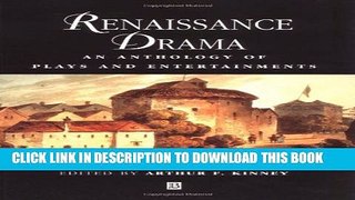 Collection Book Renaissance Drama: An Anthology of Plays and Entertainments (Blackwell Anthologies)