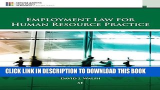 New Book Employment Law for Human Resource Practice