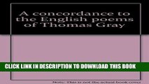 Collection Book A concordance to the English poems of Thomas Gray