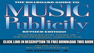 New Book The Billboard Guide to Music Publicity