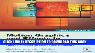 New Book Apple Pro Training Series: Motion Graphics and Effects in Final Cut Studio 2 1st edition