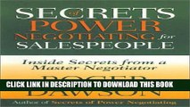 Collection Book Secrets of Power Negotiating for Salespeople: Inside Secrets from a Master