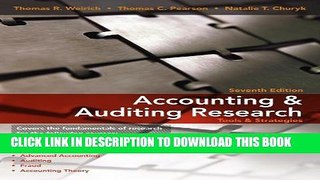 New Book Accounting   Auditing Research: Tools   Strategies