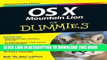 New Book OS X Mountain Lion For Dummies