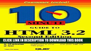 New Book 10 Minute Guide to HTML 3.2 (2nd Edition)