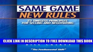 New Book Same Game New Rules - 20 Timeless Principles For Selling And Negotiating