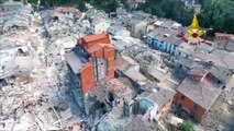 Drone captures extent of damage in quake-hit Italian town