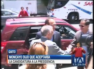 Moncayo dijo que aceptaría la candidatura a la presidencia