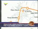 Primera colisión de trenes en el Metro de Caracas