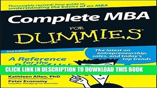 New Book Complete MBA For Dummies