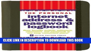 New Book The Personal Internet Address   Password Log Book