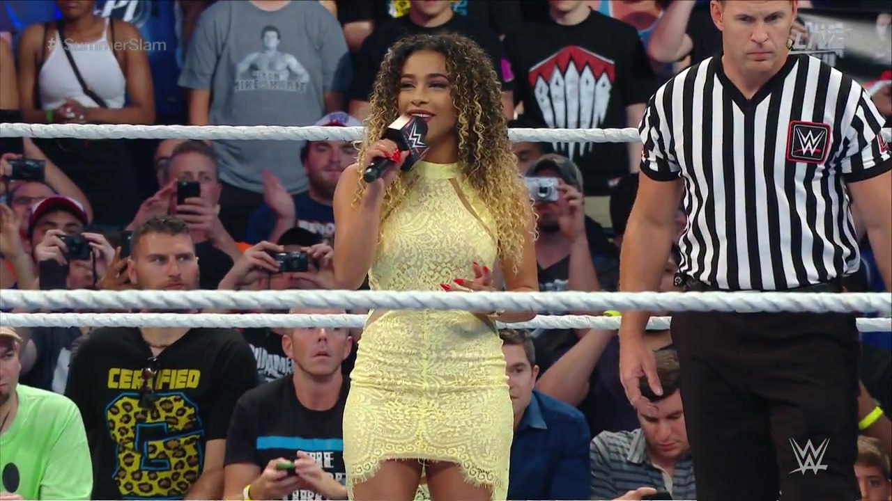 JoJo announcing Finn Balor vs Seth Rollins: 08/21/16