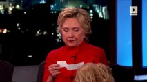 Hillary Clinton attempts to read Donald Trump quotes with a straight face