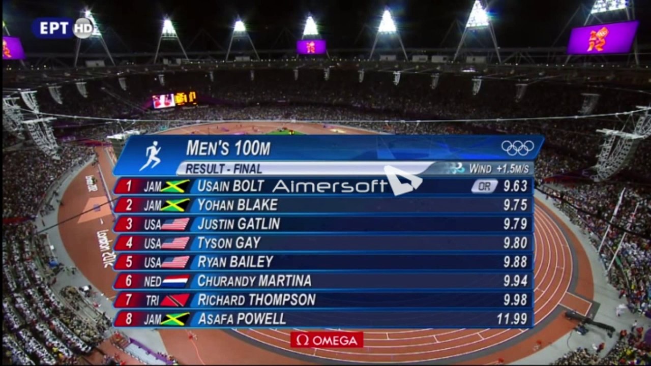 FINALS 2012 LONDON OLYMPICS - BOLT - 100 - 200 - 400 X 100