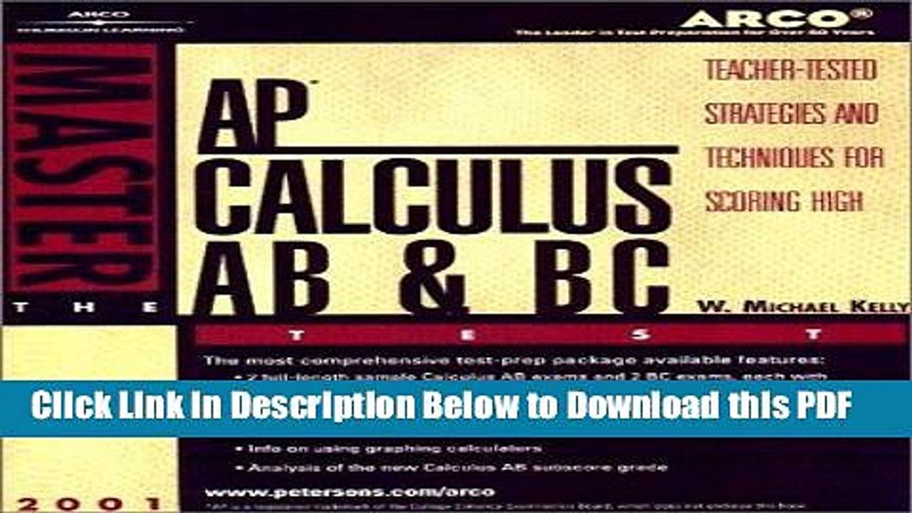 [Read] Arco Master the Ap Calculus Ab   Bc Test 2002 : Teacher-Tested Strategies and Techniques