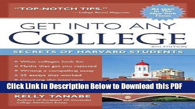 [Read] Get into Any College: Secrets of Harvard Students Full Online