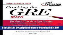 [Read] Cracking the GRE Math (Princeton Review: Cracking the GRE) Free Books