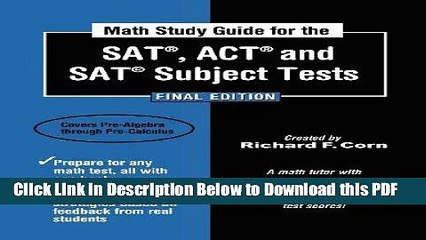 [Read] Math Study Guide for the SAT, ACT and SAT Subject Tests -  Final Edition Free Books