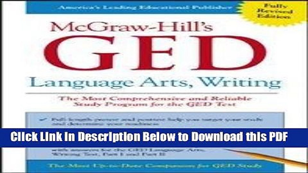 [Read] MCGRAW-HILL S GED LANGUAGE ARTS, WRITING (THE MOST COMPREHENSIVE AND RELIABLE STUDY PROGRAM