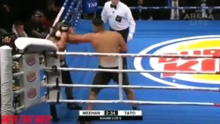 Horrible Referee Doesn't Stop A Brutal Beating and Boxer Loses it on him!